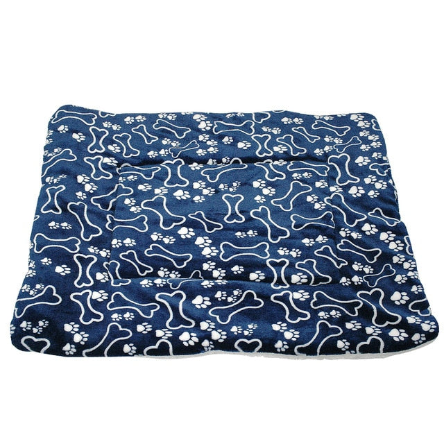 Paw Print Fleece Pet Bed