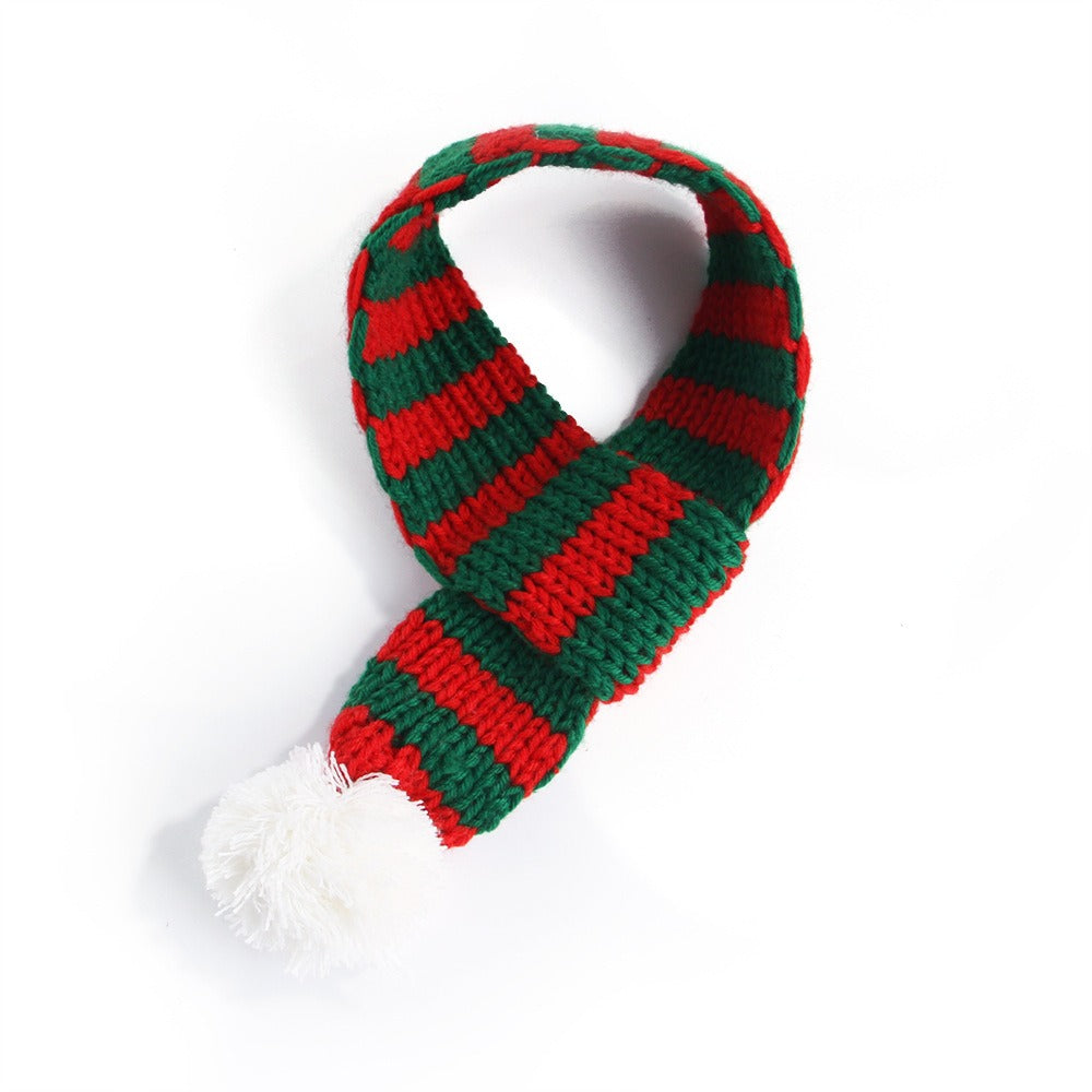 Pet Knitted Christmas Scarf Creative VIP Teddy Scarf Cat Dog Pet Supplies