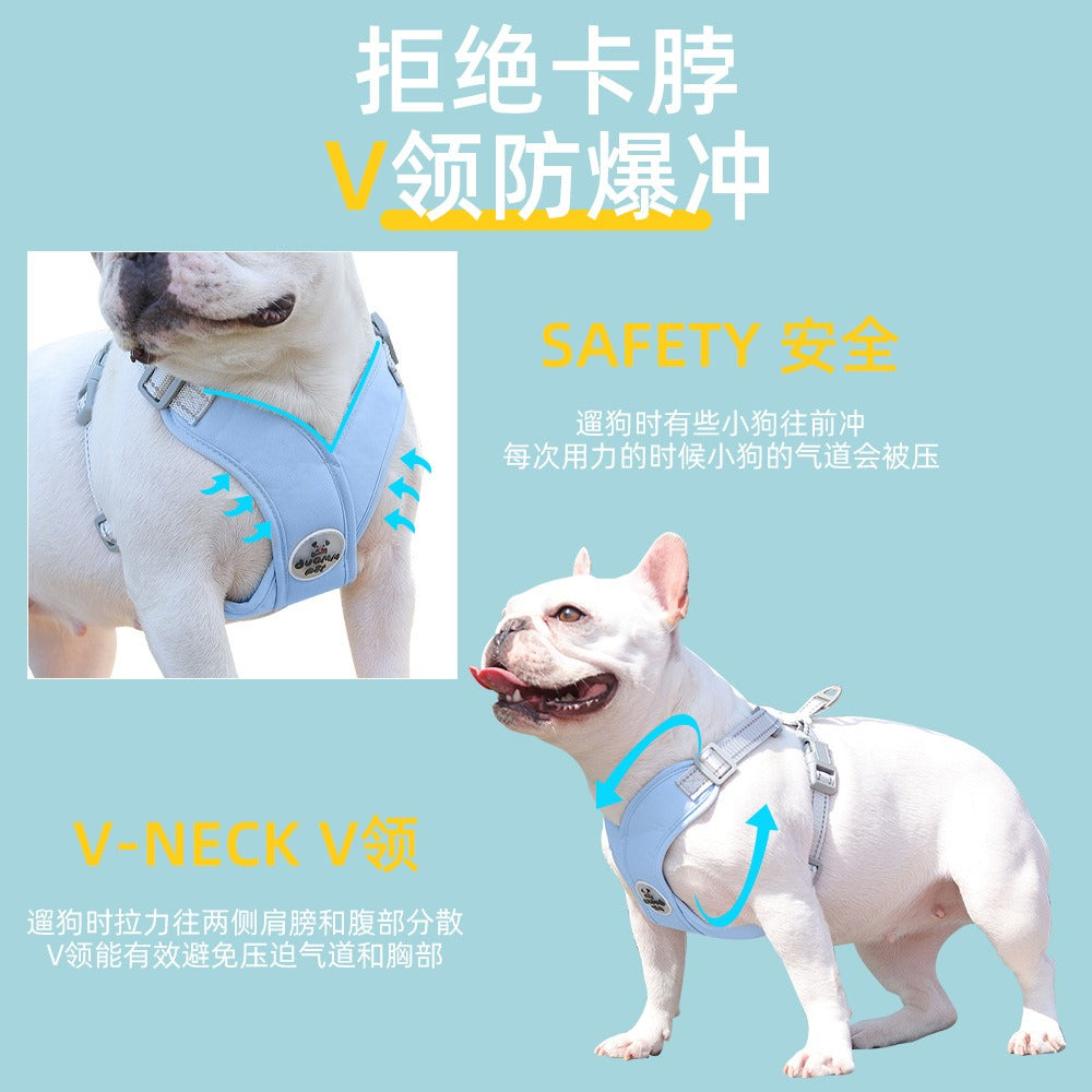 New style dog leash breathable pet chest and shoulder strap vest reflective dog leash pet leash