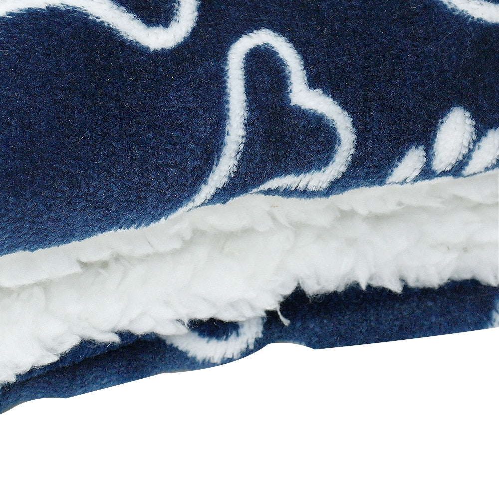 Paw Print Fleece Pet Bed