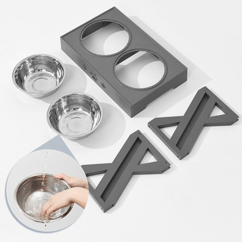 Anti-Slip Stainless Elevated Dog Bowls